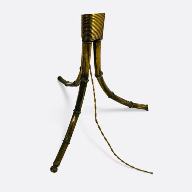 1950s Triple Bronze and Faux Bamboo Floor Lamp from Maison Bagues, 1950 For Sale - Image 5 of 13