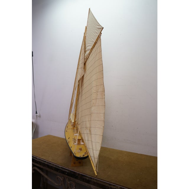 Vintage Columbia Americas Cup Nautical Sailboat Yacht Model 47" For Sale - Image 4 of 18