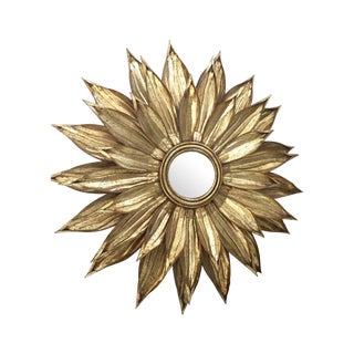 Golden Flower Petals Mirror For Sale