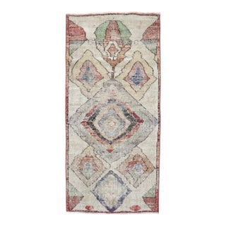 Mid 20th Century Zabihi Collection Abstract Turkish Deco Rug - 2'2" x 4'5" For Sale