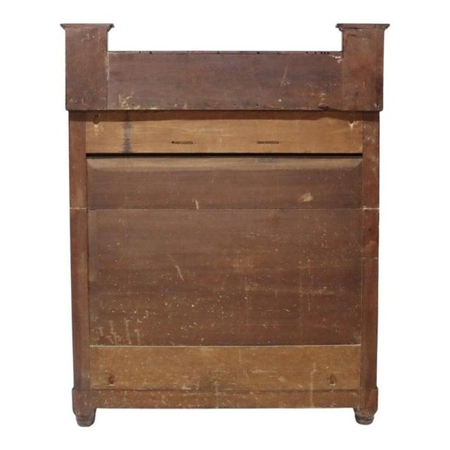 American Empire Cherry & Tiger Maple 7 Drawer High Chest With Backsplash C1830 For Sale - Image 9 of 10