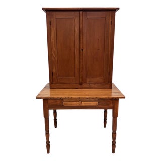 Early American Country Pine Two-Piece Plantation Desk Secretary, Circa 1830–1850 For Sale