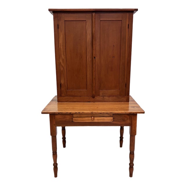 Early American Country Pine Two-Piece Plantation Desk Secretary, Circa 1830–1850 For Sale