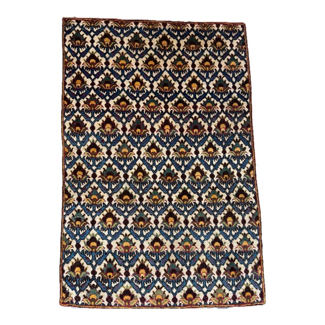 Antique Agra Rug, Circa 1850s, Indian Floral Repeat Pattern For Sale