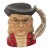 Vintage Lefton China Benjamin Franklin Character Mug With Wire Glasses & Quill Handle For Sale