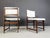 Mid century teak wooden dining chairs with freshly upholstered white boucle seats and backrests. Timeless mid century...
