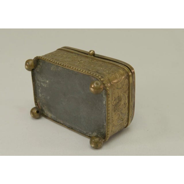 Embossed Gold Copper Box, Mid-19th Century For Sale - Image 11 of 12
