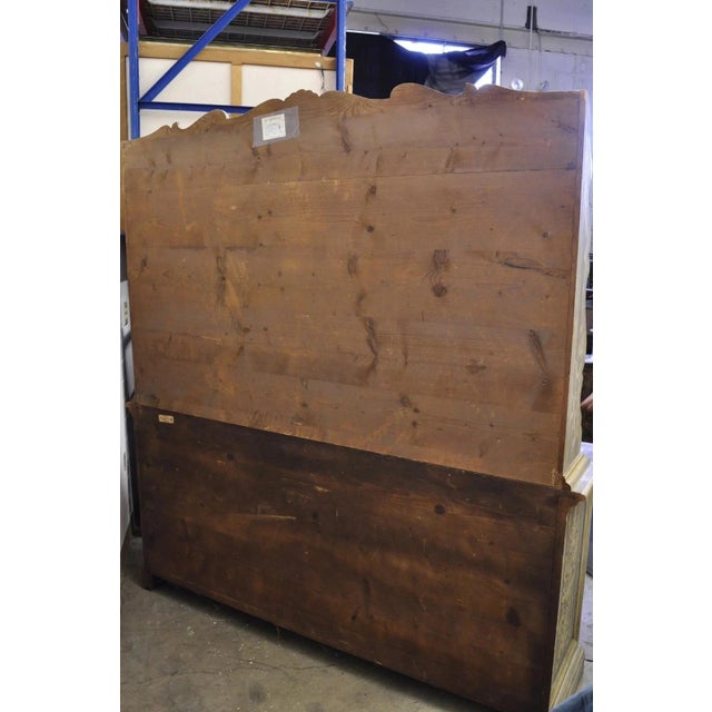 Mid 20th Century Italian Provincial French Country Large Cupboard Cabinet Hutch by Trouvailles For Sale - Image 11 of 12