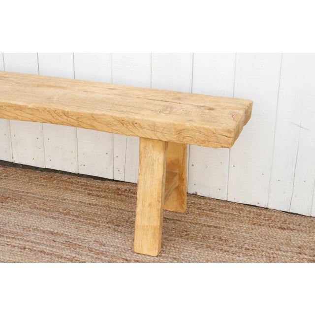 Farmhouse Reclaimed Wood Bench For Sale - Image 4 of 12