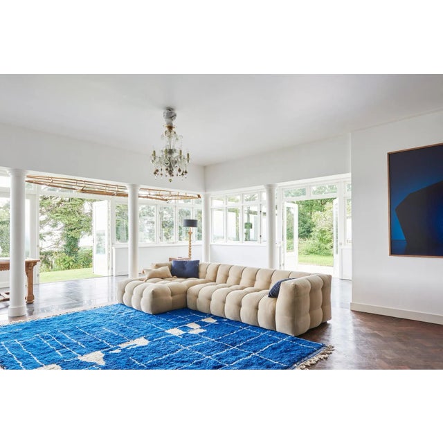 Infuse your space with this intense cobalt blue vintage Moroccan rug. Saturated in an extraordinary palette of blue, this...