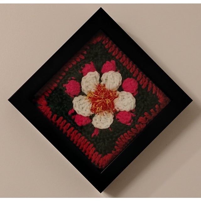 American Arkansas Apple Blossom State Flower Fiber Art For Sale - Image 3 of 8