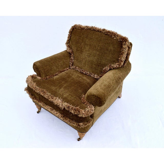 1990s Scroll Arm Lounge Chair After George Smith For Sale - Image 5 of 13