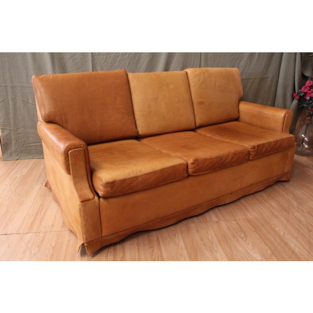 Havana Leather Club Sofa, 1970s For Sale - Image 11 of 11