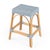 Robias 24.5 in. Seat Height Rectangular Rattan Backless Counter Stool with Footrest, Baby Blue/ Natural Rattan Frame For Sale - Image 9 of 9