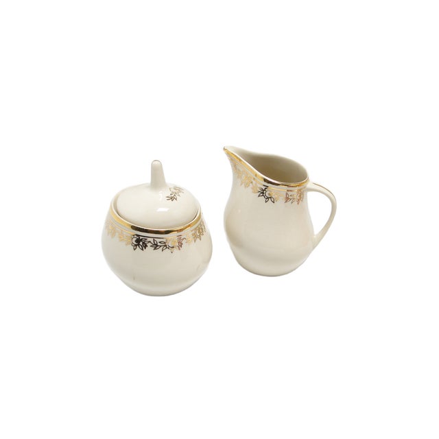 Art Deco Sugar Bowl and Milk Jug from Tułowice, Poland, 1950s, Set of 2 For Sale - Image 3 of 6