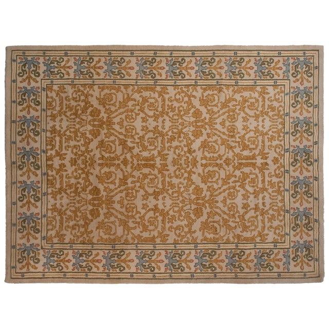 Textile Vintage Spanish Arts and Crafts Design Rug - 9'2" X 11'9" For Sale - Image 7 of 7