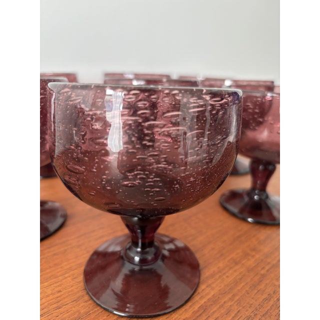 Vintage Punch Set in Bubble Glass, 1970s, Set of 10 For Sale - Image 4 of 11