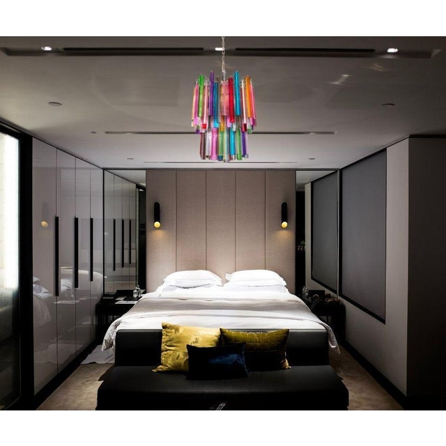 Italian Multicolored Prism Arlecchino Chandelier, Murano, 1970s For Sale - Image 3 of 18