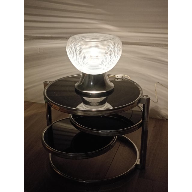 Silver Murano Glass Table Lamp by VeArt, 1970s For Sale - Image 8 of 10