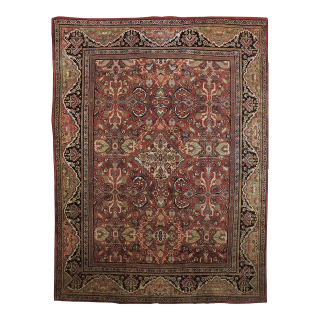 Vintage Hand Knotted Persian Mahal Rug For Sale