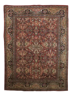 Vintage Hand Knotted Persian Mahal Rug