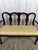Vintage Queen Anne Style Triple-Back Walnut Settee With Stripe Satin Cushion For Sale - Image 9 of 12