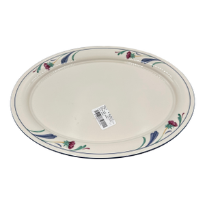 1990s Lenox Poppies on Blue Chinastone Usa Large Platter 14.5”