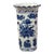 Blue Vintage Asian Chinoiserie Blue & White Ruffled Top Floral 12'' High Vase For Sale - Image 8 of 8