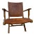Ecuadorian Mid-Century Stamped Leather Folding Arm Chair For Sale