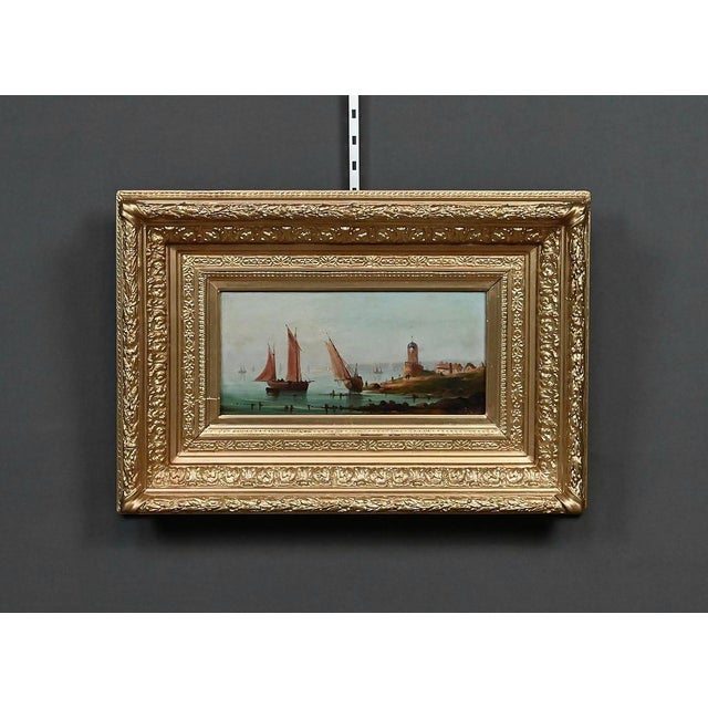 French School Artist, Sailboats on the Mediterranean, Oil on Panel, 19th Century, Framed For Sale - Image 11 of 18