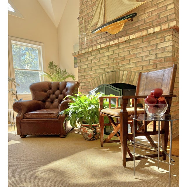 Campaign-Style Leather Armchair With Brass Accents by Thomasville Earnest Hemingway Collection For Sale - Image 14 of 16