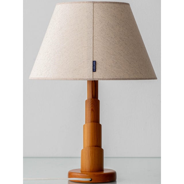 Scandinavian Modern Sculptural Solid Pine Table Lamp, 1970s For Sale - Image 9 of 14