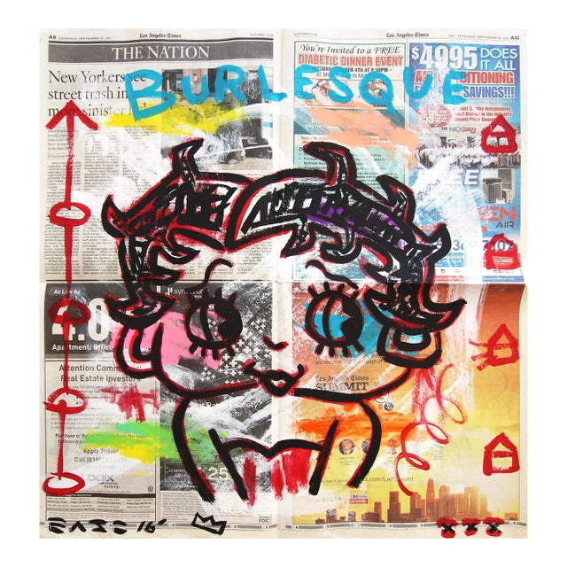 Burlesque Boop - Abstract Figurative Cartoon Pop Original Artwork by Gary John For Sale