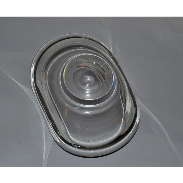 American Vintage Heavy Hand Molded Crystal Glass Clear Art Glass Bowl Fostoria For Sale - Image 9 of 11