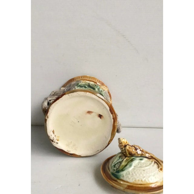 French 19th Century Majolica Elephant Tobacco Jar Onnaing For Sale - Image 3 of 5
