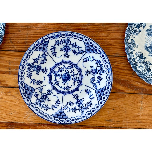 Mid 20th Century Mid 20th Century Blue and White Wall Plate Grouping / Collection - Set of 9 For Sale - Image 5 of 12