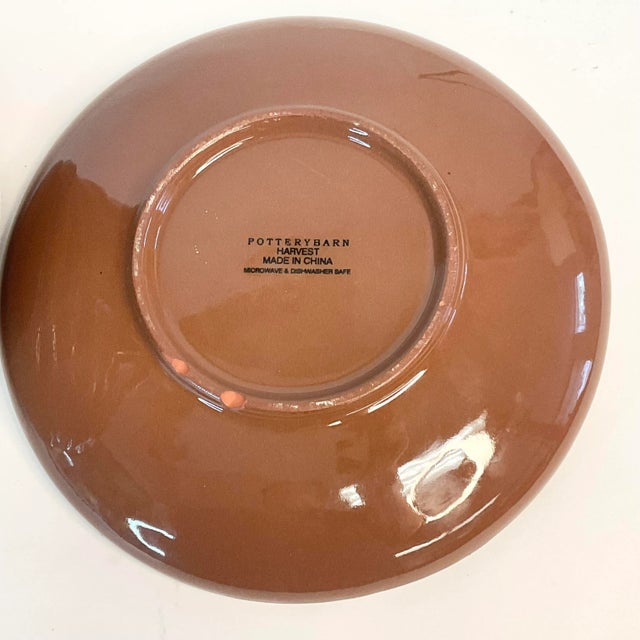 1990s Vintage Arts & Crafts Pottery Barn Harvest Salad Plates - Set of 8, Thanksgiving For Sale - Image 9 of 10