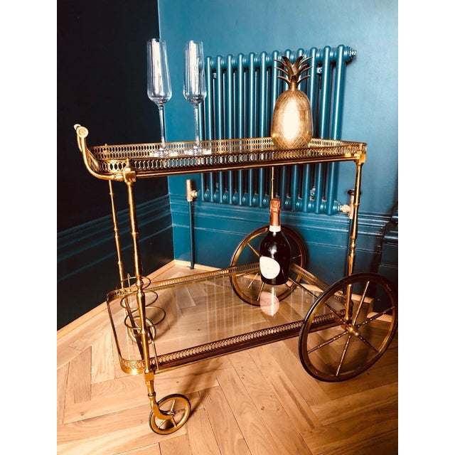 Neoclassical Brass Trolley, French Circa 1940 For Sale - Image 4 of 4