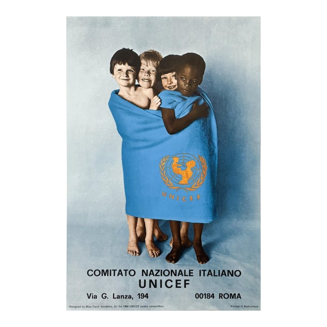 1969 Unicef Original Poster, Comitato Nazionale Italiano For Sale