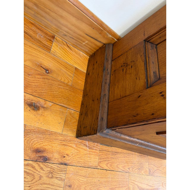 Late 19th Century Antique Bench Made Oak Gun Cabinet For Sale - Image 5 of 11