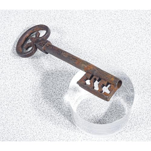 Antique Lock with Iron Key, 1800s For Sale - Image 3 of 18