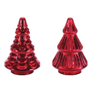 Mercury Glass Christmas Tree (Set of 2) For Sale