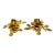 Vintage Pair Gold-Tone Metal Rose Candle Holders — Hollywood Regency / Maison Jansen Style For Sale