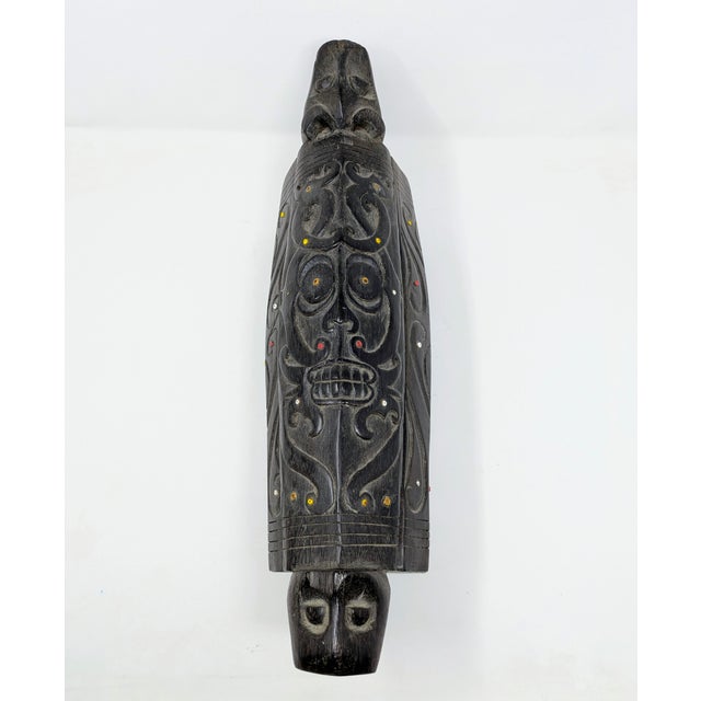 Brown 1940s Dayak Tribe Artisan Carved Medicine Box For Sale - Image 8 of 11