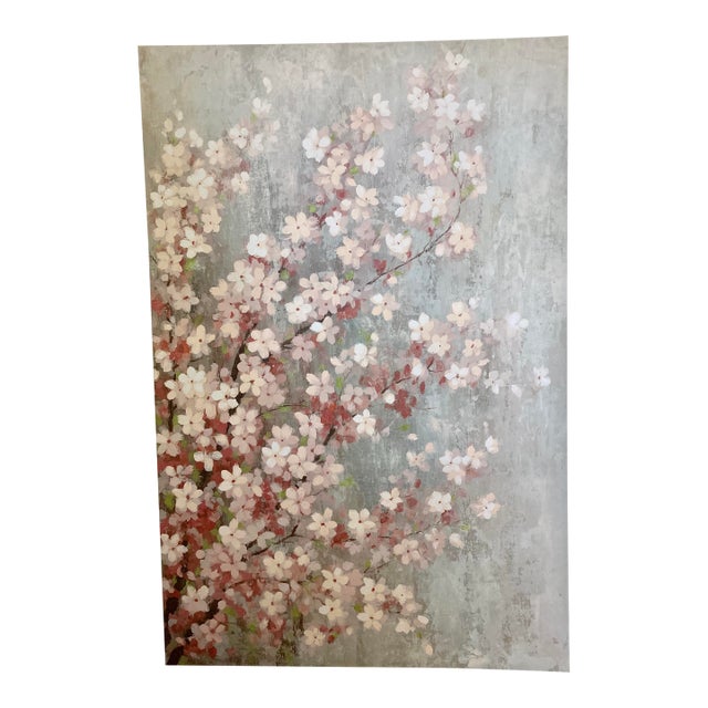 Large Oil Painting of Cherry Blossoms - Unknown Artist For Sale