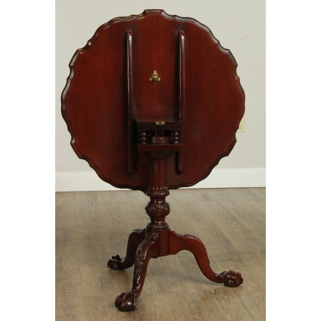 Chippendale Style Carved Mahogany Piecrust Tilt Top Tea Table For Sale - Image 11 of 13
