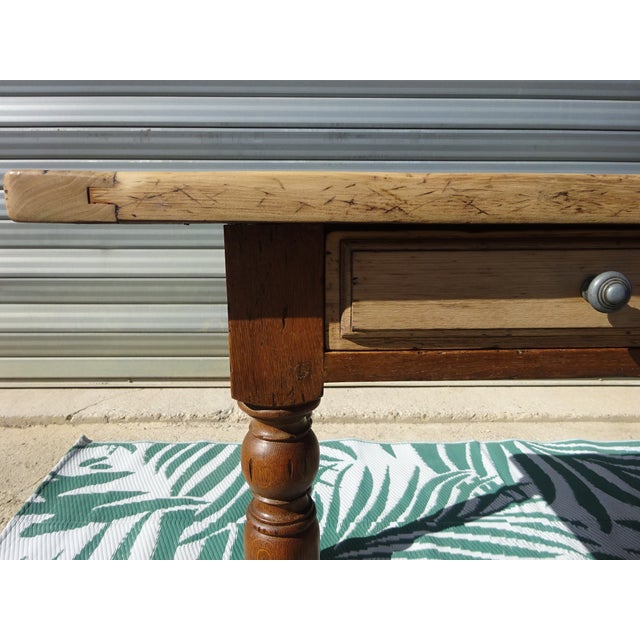 Rustic Vintage Oak Desk, 1930s For Sale - Image 3 of 18
