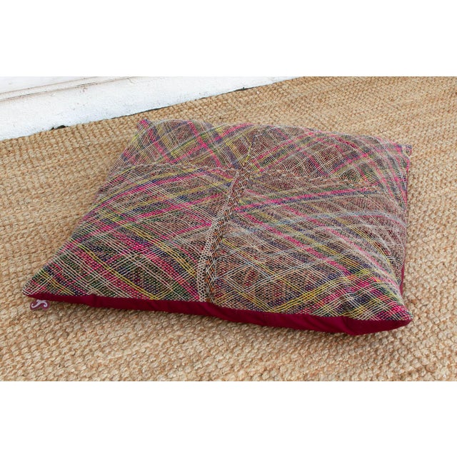 19th Century Antique Multicolor Confetti Saami Floor Cushion For Sale - Image 5 of 7