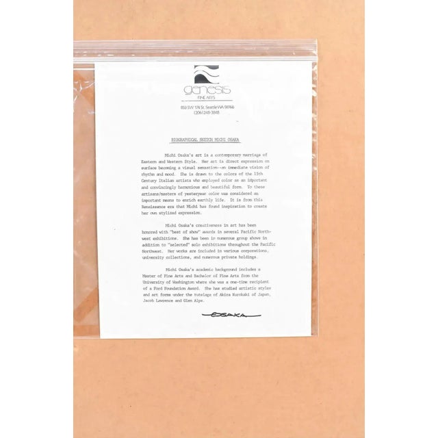 1950s Michi Osaka Japanese Serigraph With Fish, Mono Print For Sale - Image 4 of 6