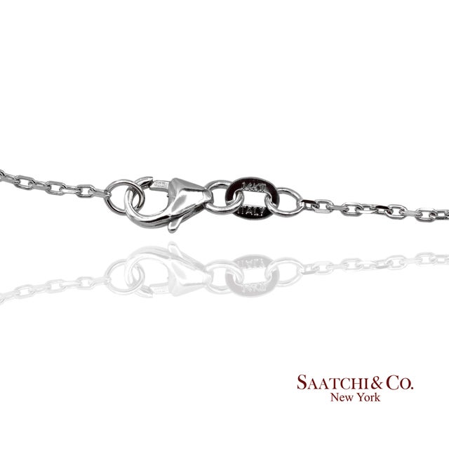 Silver 14k(585) White Gold Natural Diamond Butterfly Pendant Necklace With Chain For Sale - Image 8 of 12